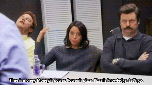 gif anim&eacute; time is money de la s&eacute;rie parks and recreation